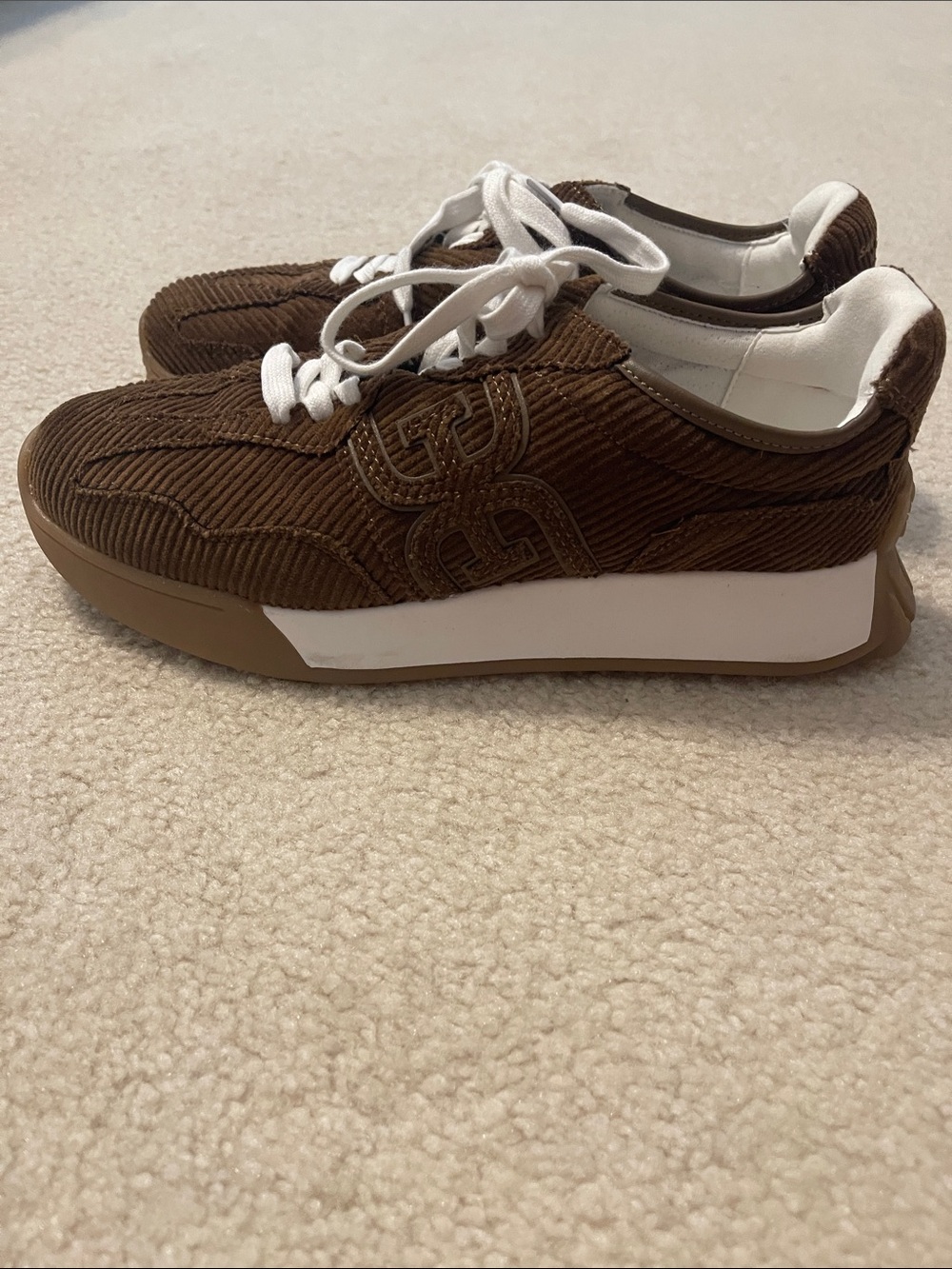 NEW Sam Edelman Langley Brown Corduroy Sneakers SIZE 8